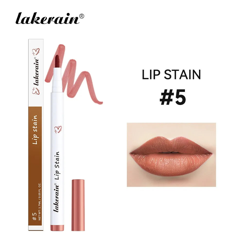 Matte Liquid Lip Stain Marker Pencil Long Lasting Waterproof Non Stick Cup Dye Lip Tint Natural Outline Plumping Lip Contour Pen HIP 05
