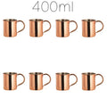 8-Piece Hammered Moscow Mule Copper Mugs – Stainless Steel Set Cocktail Mug Set HIP 8pcs Copper E 550ml