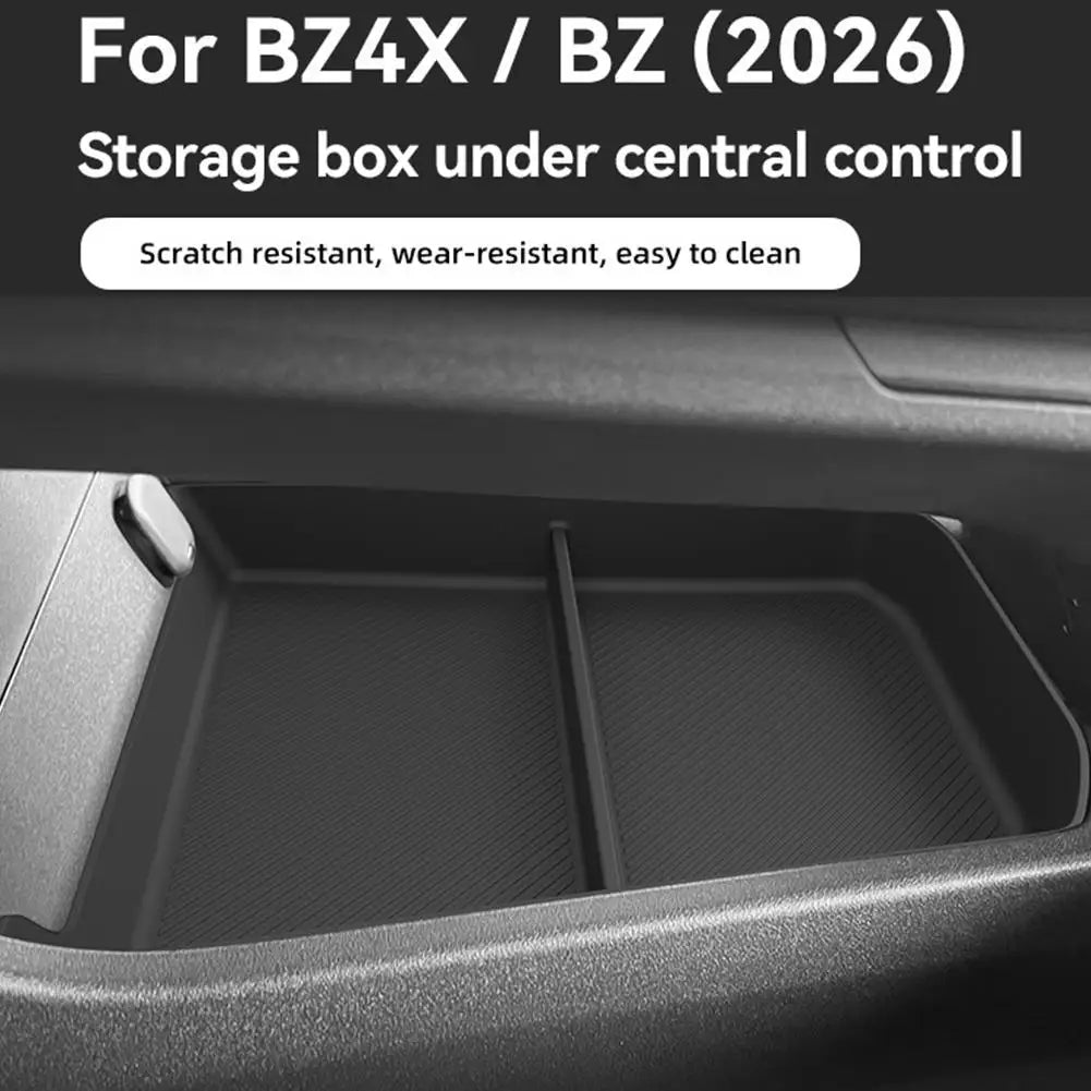 Center Console Lower Storage Box For Toyota BZ4X 2026 RHD Anti-Slip TPE Organizer Tray Right Hand Drive Car Interior Accessory HIP