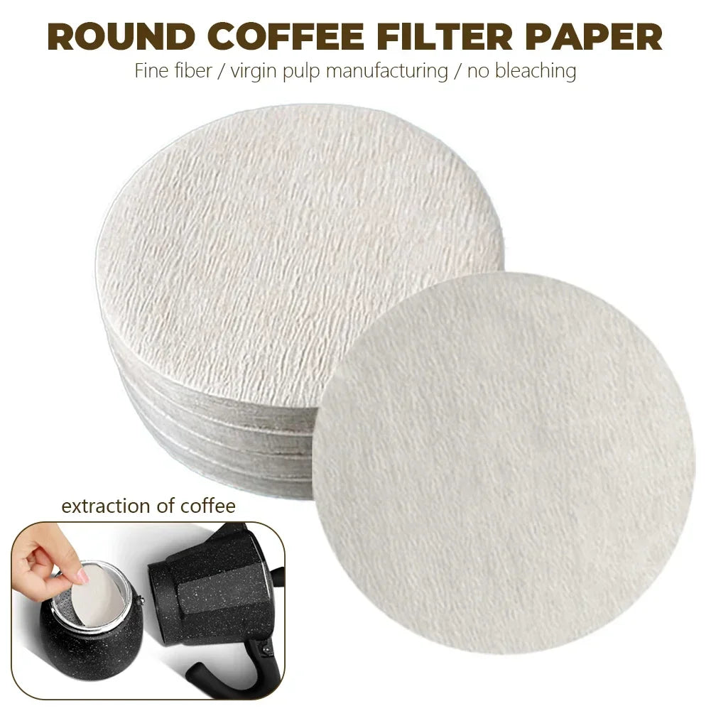 100pcs For Espressos White Filter Papers 51mm/58mm Replacement Coffee Papers Round Coffee Filter Papers for For Espressos Maker HIP