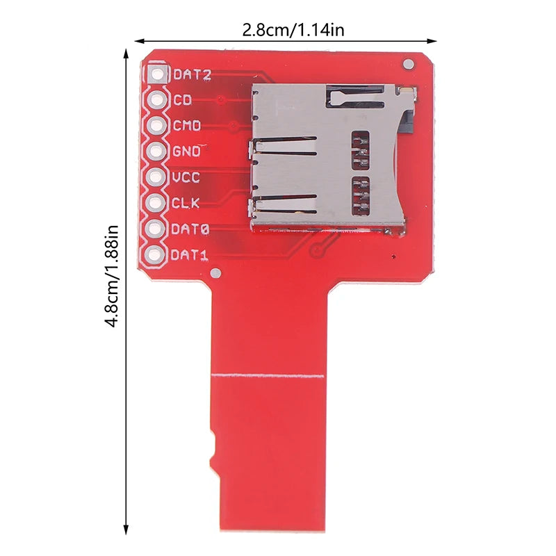 Universal TF Card Adapter Plate – PCB Compatible Memory Card Adapter HIP Red