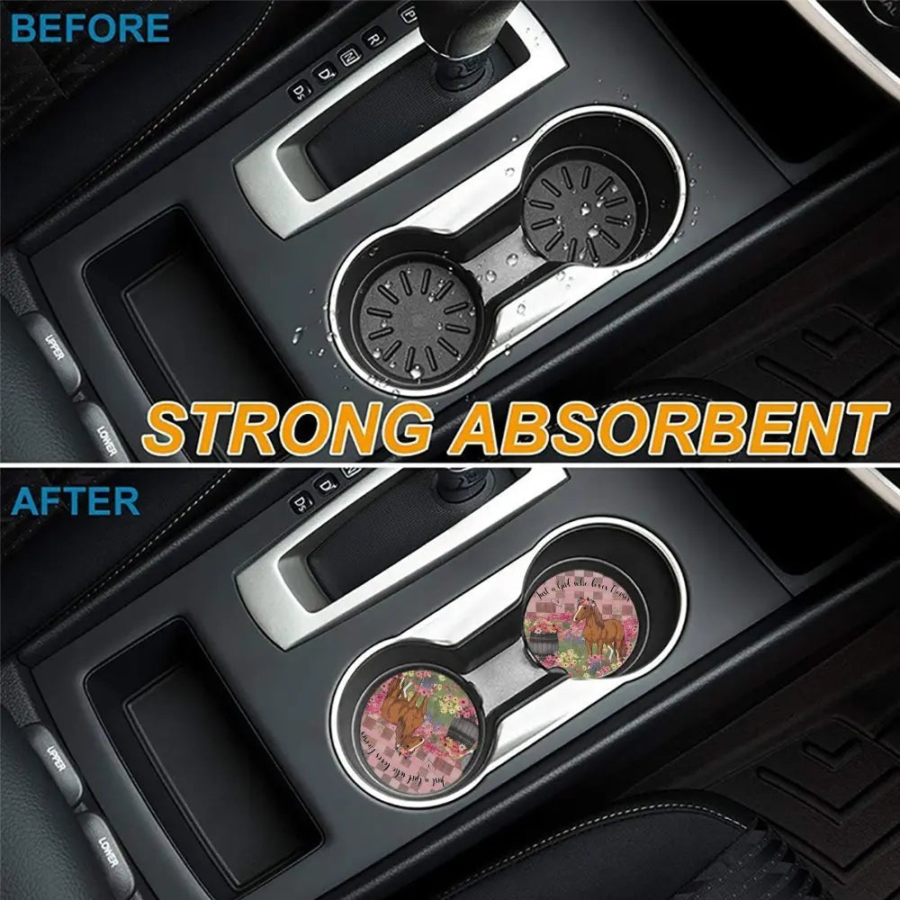 2-Pack Pony Acrylic Car Cup Holder Coasters – Waterproof Car Cup Coasters HIP