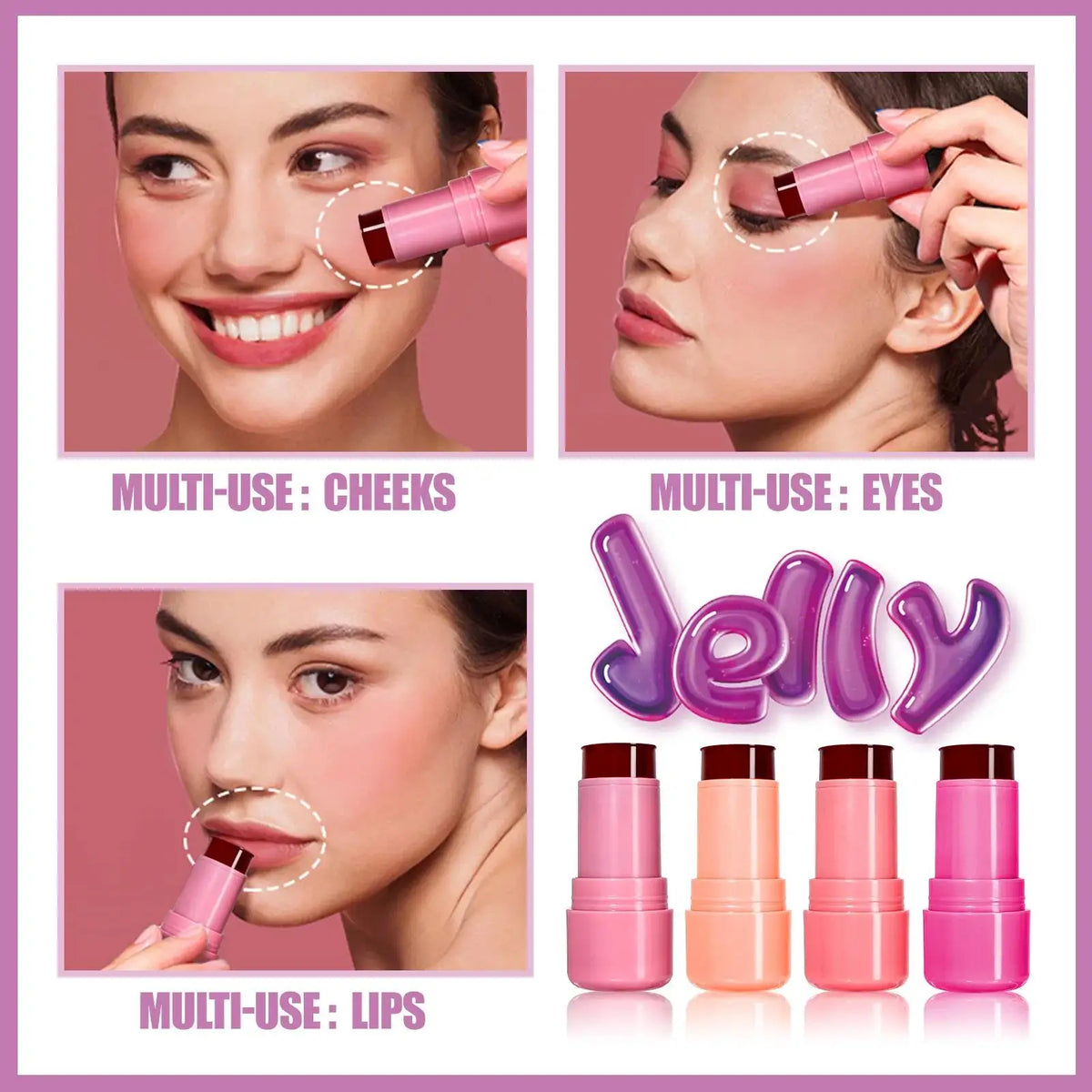MLSMILE 2-in-1 Jelly Blush & Lip Tint Stick Set – 2 PCS Jelly Blush Tint Set HIP