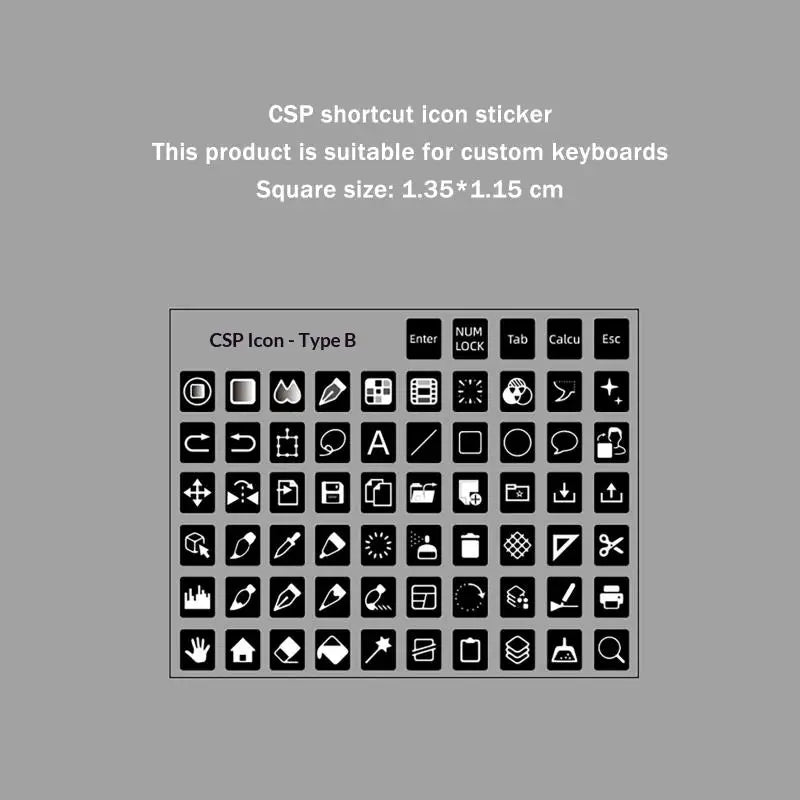 Clip Studio Paint CSP Shortcut Keyboard Stickers – PVC Keyboard Sticker HIP A2