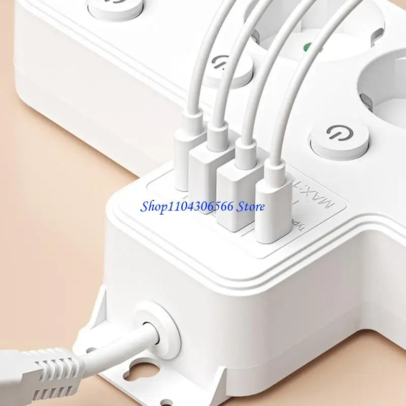 Wall Mount Adapter – 5 Outlets, 2 USB-A & 2 USB-C Charging Ports Wall Power Adapter HIP