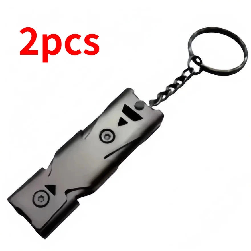 Survival Whistle Keychain – 150–180 dB Emergency Outdoor Whistle Emergency Survival Whistle HIP C123-Grey 2pcs