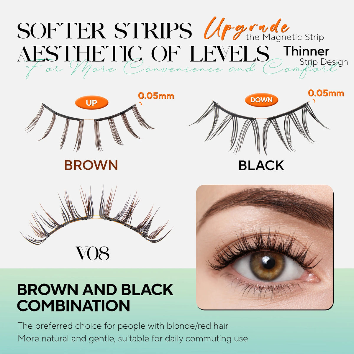 VYRILA Upgrade Magnetic Eyelashes Brown/Black Reusable Soft Magnetic Lash with Applicator Natural Look No Glue Needed Lashes Kit HIP
