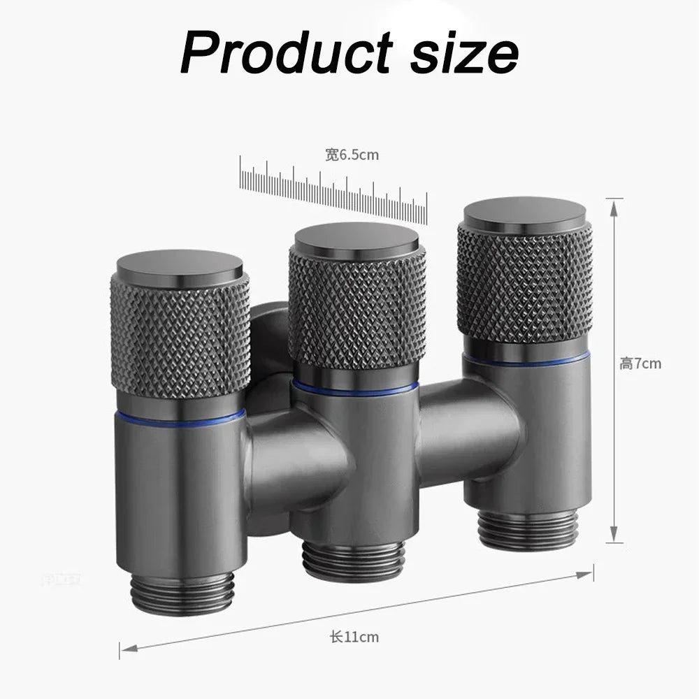 1-In 2-Out Toilet Corner Valve – Double Outlet Shut-Off Faucet Corner Stop Valve HIP
