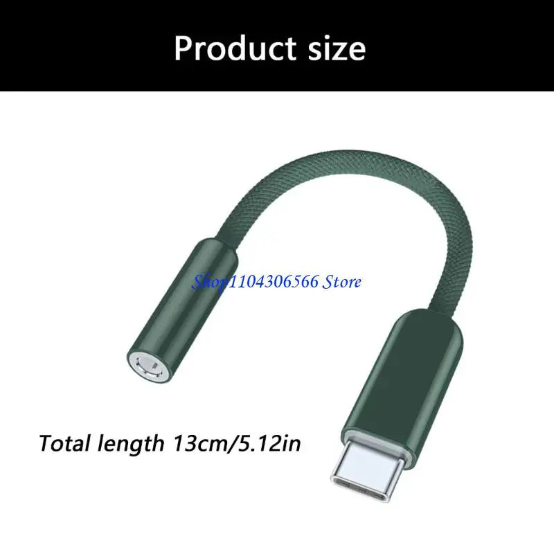 USB-C to 3.5mm Audio Adapter Cable | HiFi Sound | 13cm Audio Adapter Cable HIP
