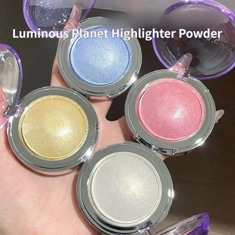 Face Body Highlighter Makeup Intense Glitter Shimmer Baked Powder Camera-Ready Foil Finish Waterproof Sweatproof Longwear Party HIP