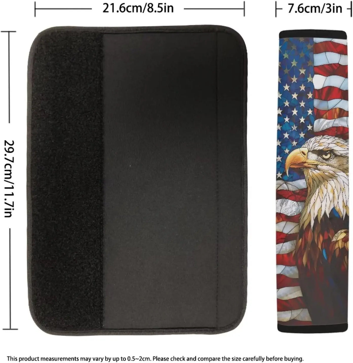 US Flag Eagle Seat Belt Shoulder Pad Cover – 2 Pack Seat Belt Cover HIP
