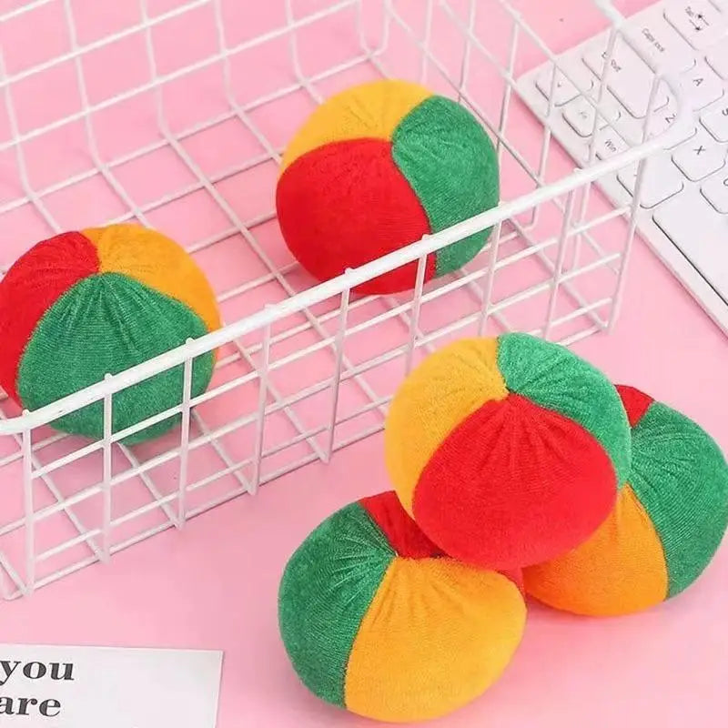 6pcs Funny Sandbag Throwing Game Mini Sandbags Rice Husks Sandbags And Balls Children's Kindergarten Competition Outdoor Toys HIP