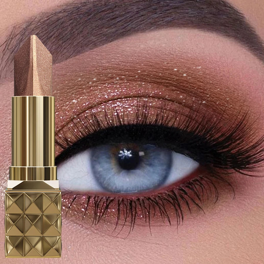 Two Color Eye Shadow Stick Waterproof Without Smudging for Natural Contour Shimmer Pearlescent Brown Eyeshadow Pencil Makeup Gif HIP