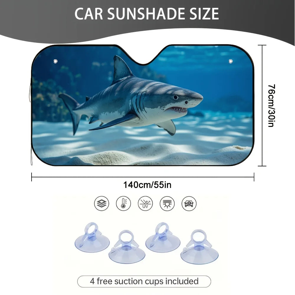 Shark Windshield Sunshade – Foldable UV Blocking Car Shade Car Windshield Sunshade HIP