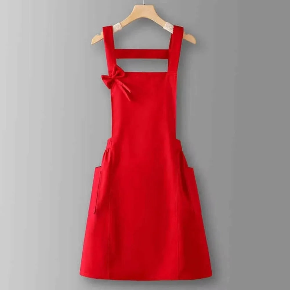 Waterproof Apron with Bow Tie & Pockets | Salon & Kitchen Waterproof Work Apron HIP