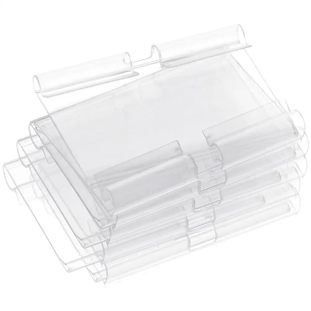50-Pack Clear Clip-On Label Holders for Shelves & Storage Shelf Label Holders HIP