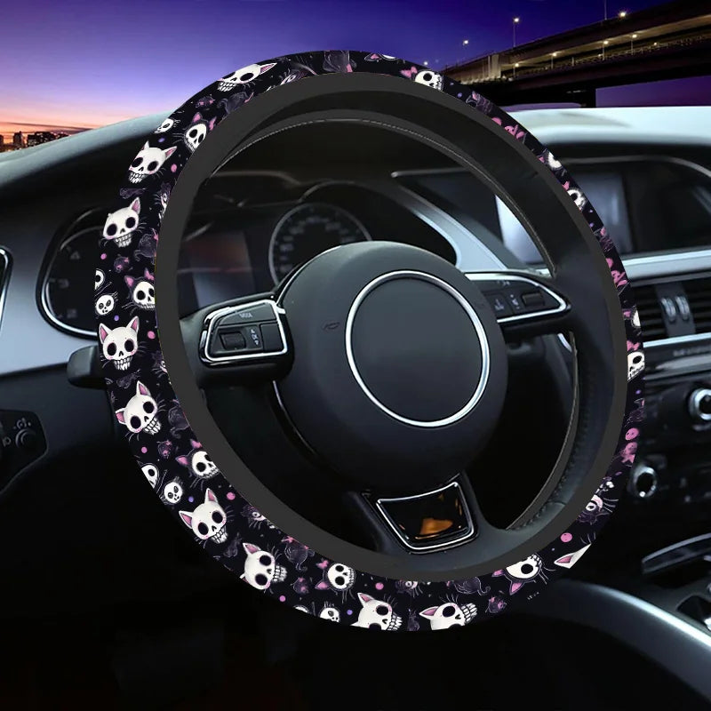 Gothic Skull Steering Wheel Cover – Anti-Slip & Easy Install Steering Wheel Cover HIP