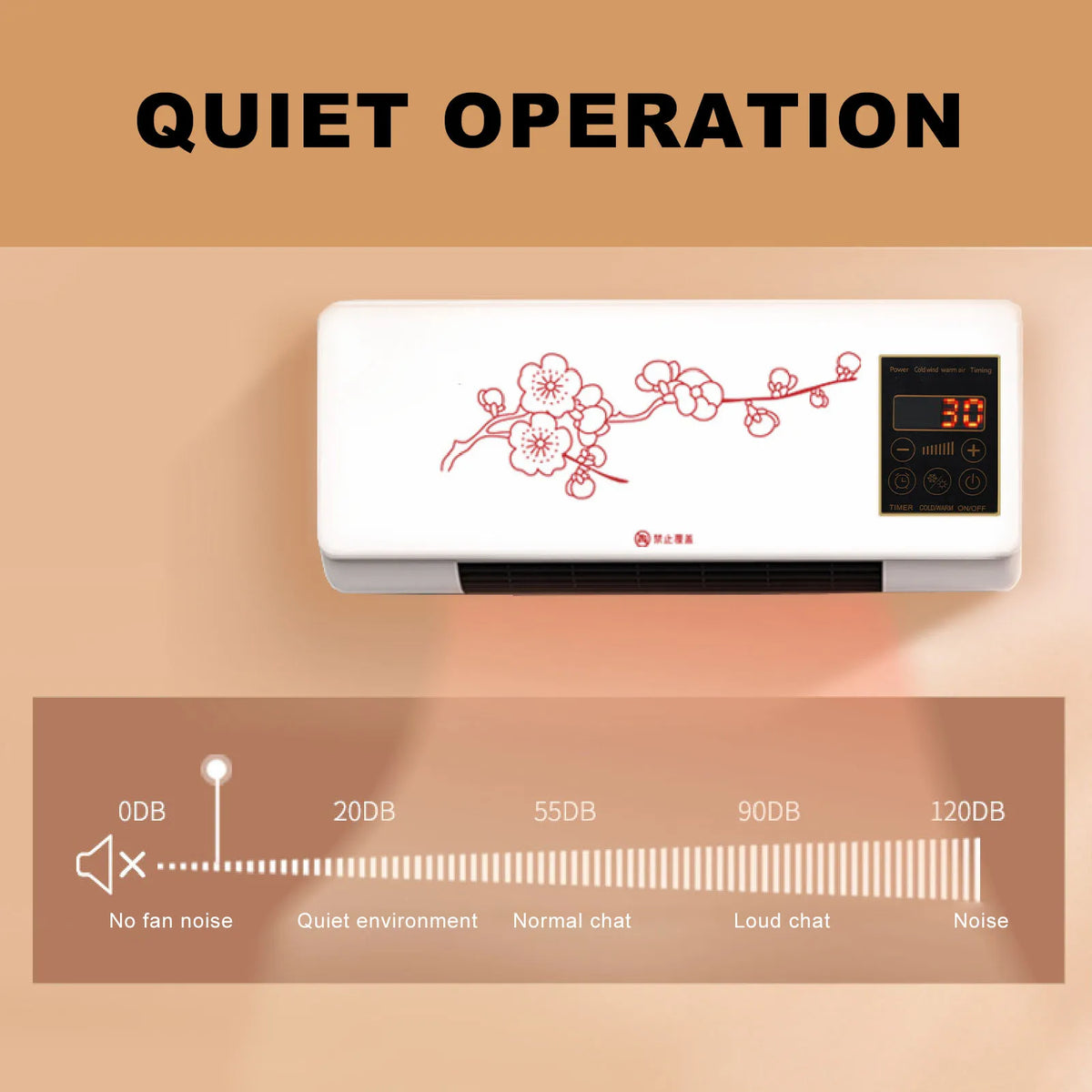 Space Heater Fan Electric Heater Space Heater Fan 2000W Wall Mount Remote Control Touch Display Timer Quiet AC Heater HIP