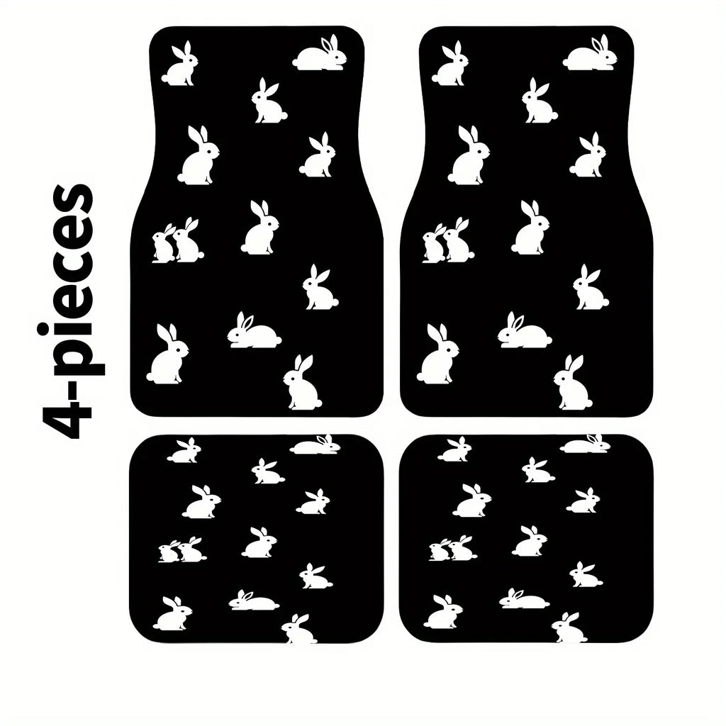 4-Piece Rabbit Print Car Floor Mats – Universal Fit | HIP Car Floor Mats HIP 1 one size