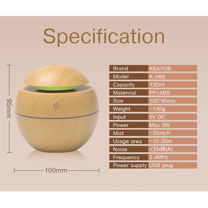 Wood Grain USB Ultrasonic Humidifier & Aroma Diffuser Ultrasonic Humidifier HIP