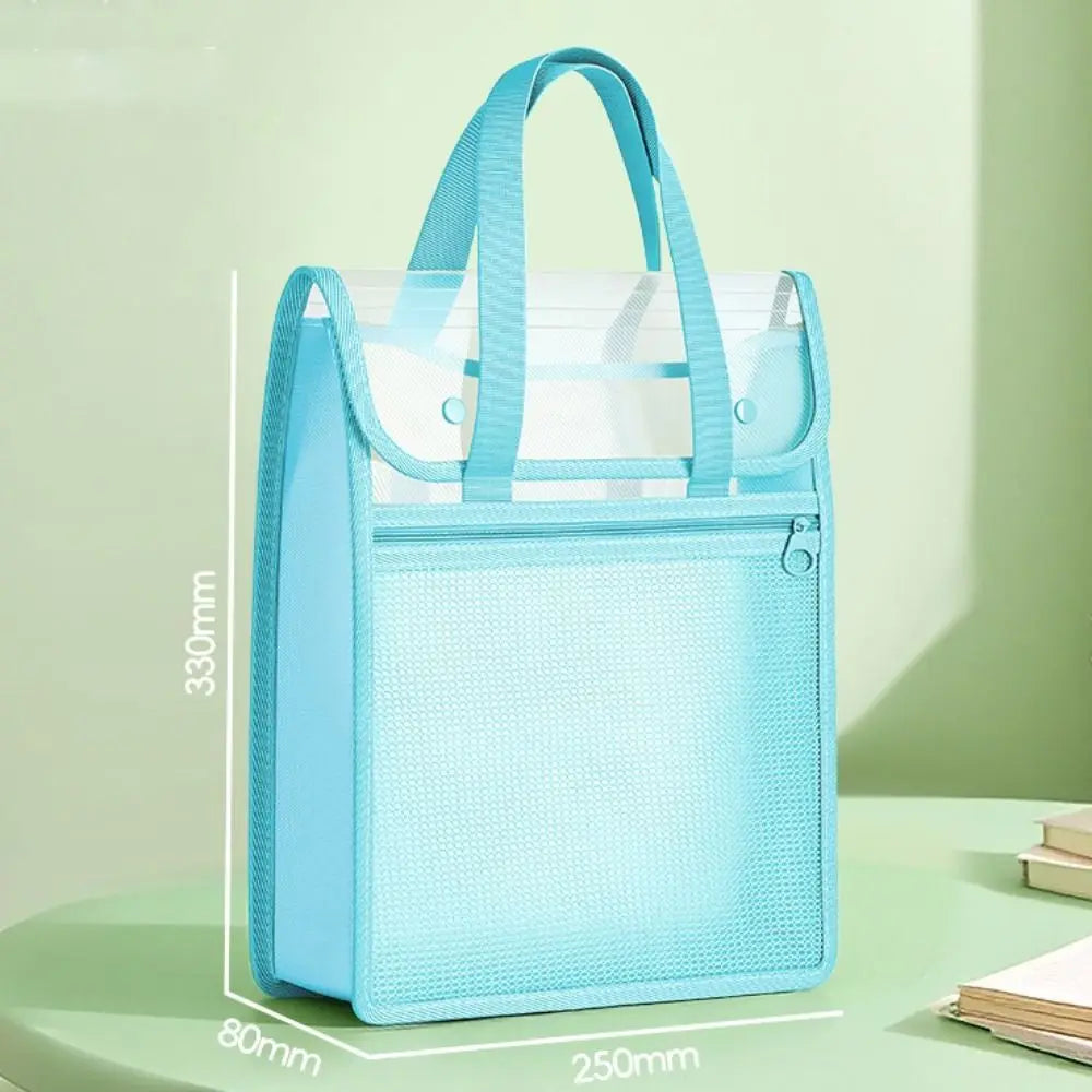 Double Layer Transparent PP File Storage Bag – A4 Portable File Storage Bag HIP