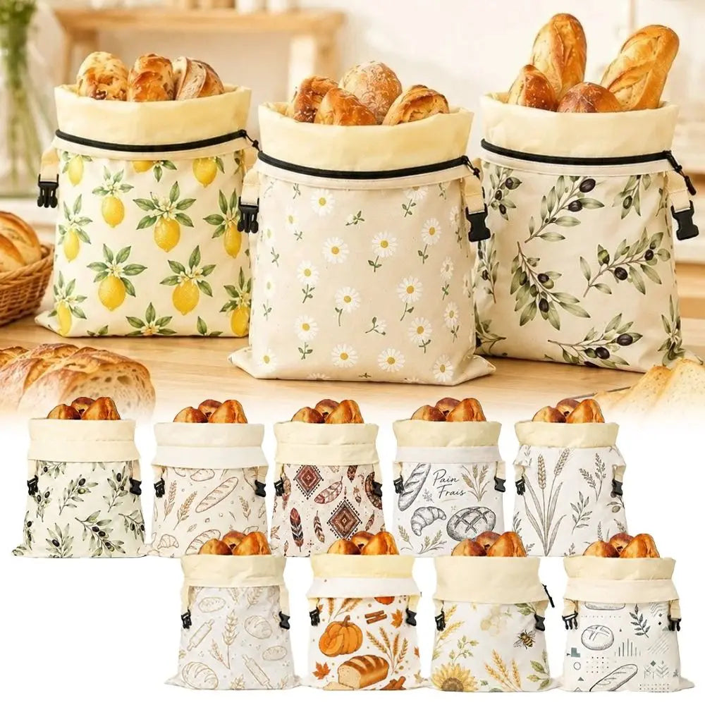 Cotton Beeswax Bread Bag – Lock Closure & Removable Inner Bag Bread Storage Bag HIP