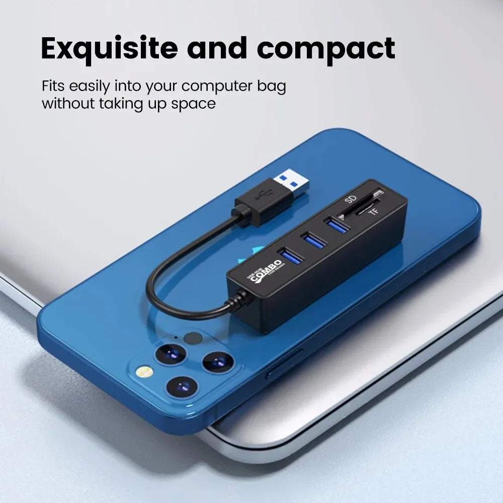 KEBIDUMEI 8-Port USB 2.0 Hub with SD & TF Card Reader USB Hub HIP