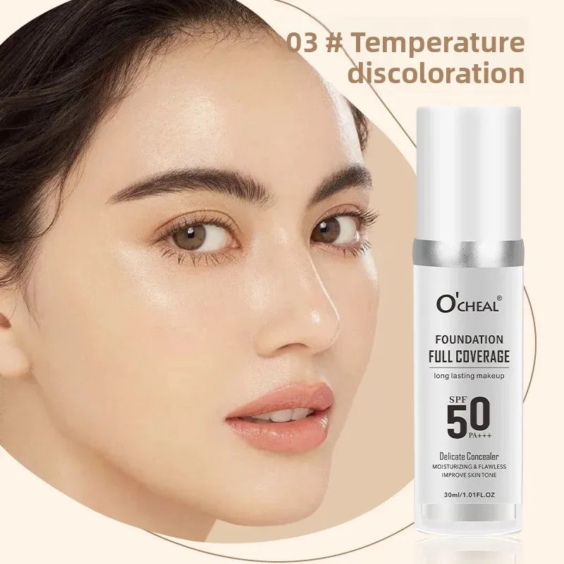 OCHEAL Color-Changing Foundation – High Coverage & 12H Wear Liquid Foundation HIP