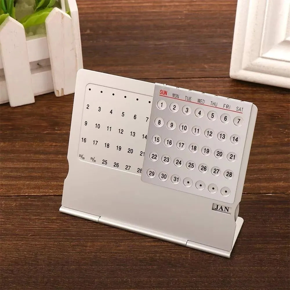 Aluminum Perpetual Desk Calendar – Adjustable Mini Standing Perpetual Desk Calendar HIP