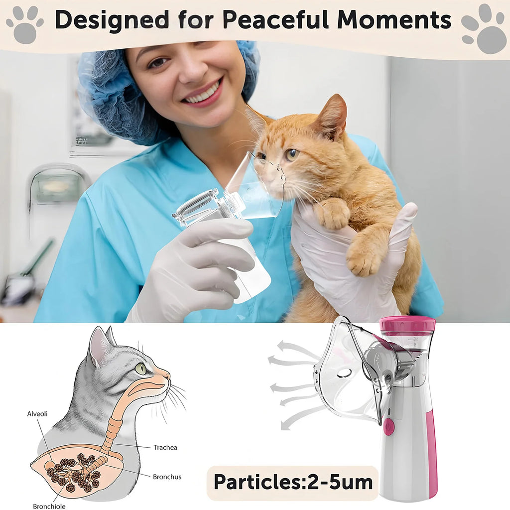 Fireurus Portable Pet Nebulizer Atomizer with Mask – 3 Levels Pet Nebulizer Atomizer HIP