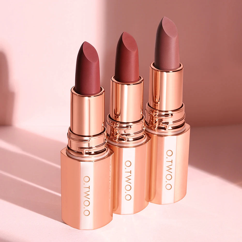 O.TWO.O Matte Lipstick Lip Tint 8 Colors Waterproof Long Lasting Non-stick Cup Sexy Highly Pigmented Velvet Lip Sticks Lip Stain HIP