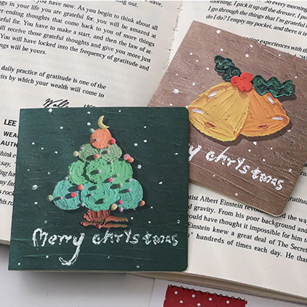 New Christmas Gift Envelope Card 6pcs 3D with Envelope Stickers Santa Claus Folding Gift Card New Year Party Invitation Card HIP