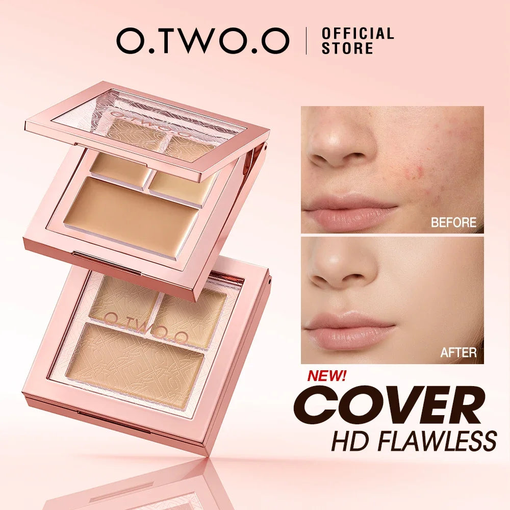 O.TWO.O 3-Tone Concealer Palette – High Coverage & Brightening Concealer Palette HIP