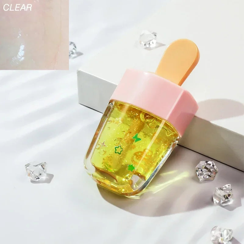 Ice Cream Shape Lip Glaze Glitter Liquid Lipstick Long Lasting Waterproof Moisturizing Lip Gloss Cute Lip Oil Lips Care HIP 04