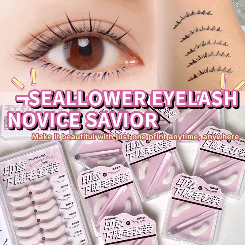 Lower Eyelash Stamp European Cat Eye Make Up Natural False Lash Line Stamping Aid Tools One Stamp Molding Silicone Eyeliner Seal HIP