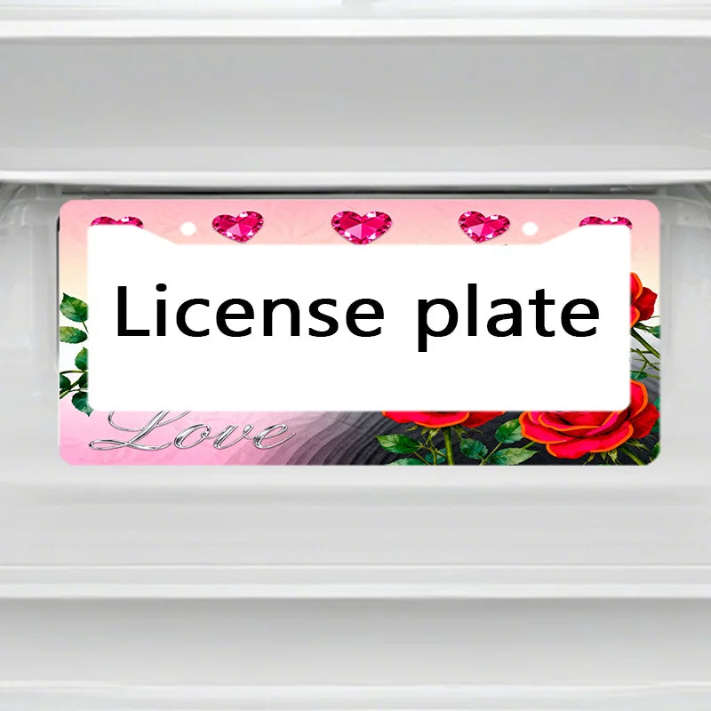 Metal License Plate Frame – Rose Design, Rust & UV Resistant License Plate Frame HIP