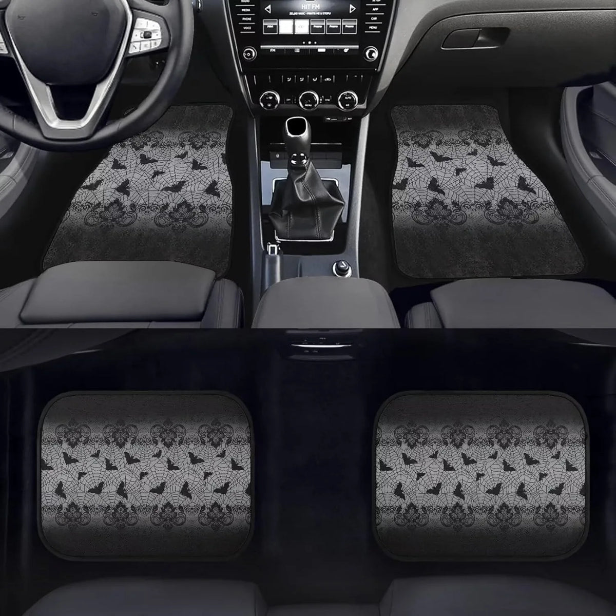 Halloween Bat & Spider Web Car Floor Mats – Set of 4 Car Floor Mats HIP