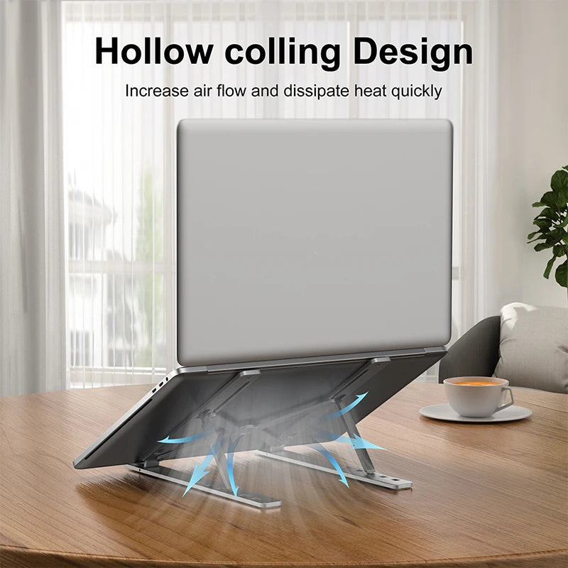 Adjustable Aluminum Laptop Stand – Foldable & Portable, 6 Heights Laptop Stand HIP