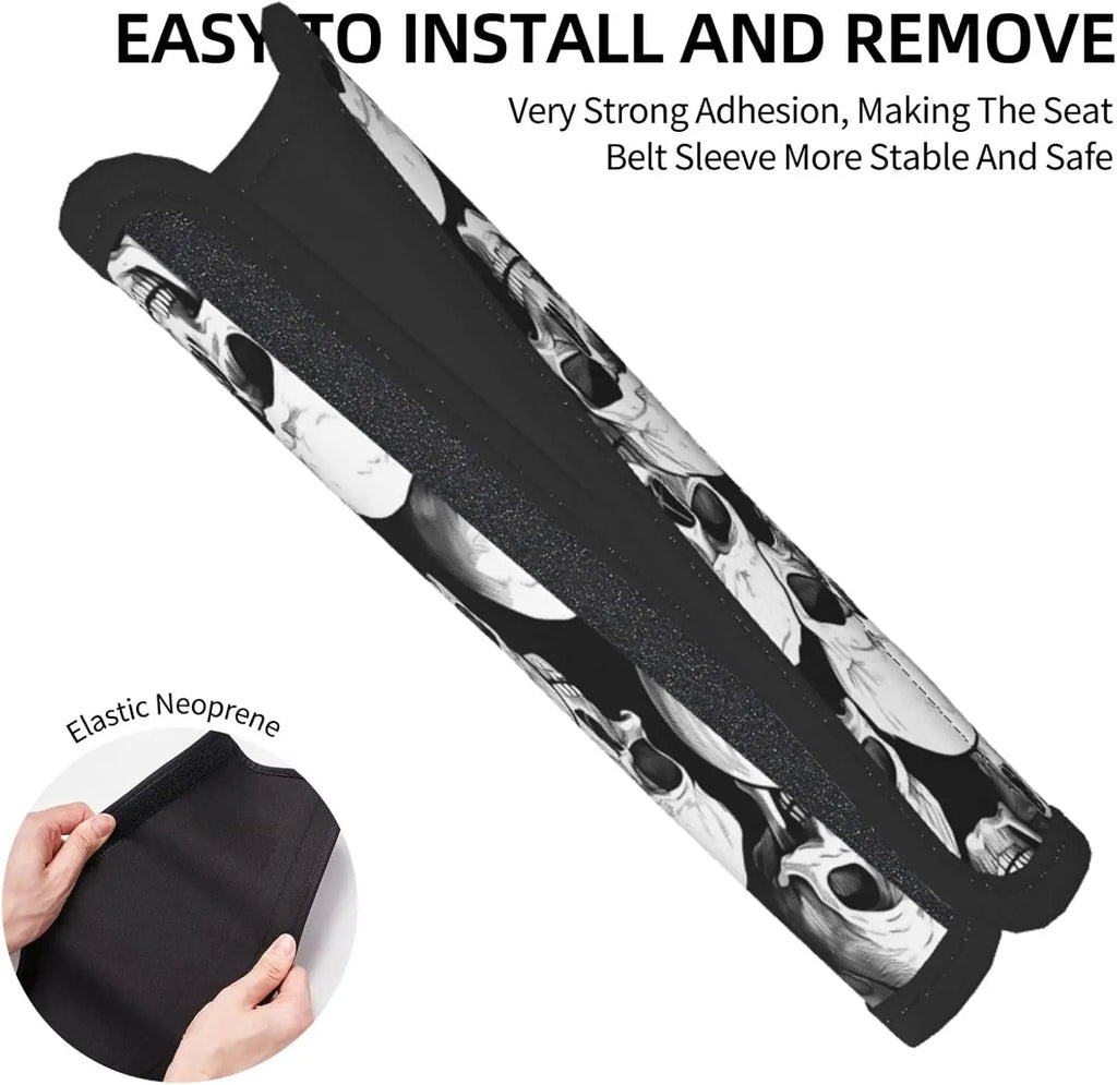 Halloween Skull Seat Belt Cover Pads – Neoprene 2-Pack Seat Belt Cover HIP