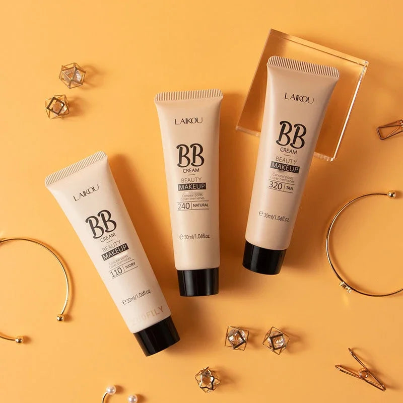 LAIKOU BB Cream 18 Hour Longlasting Liquid Foundation Waterproof Anti-acne Marks Flawless Natural Face Base Makeup Moisturize HIP