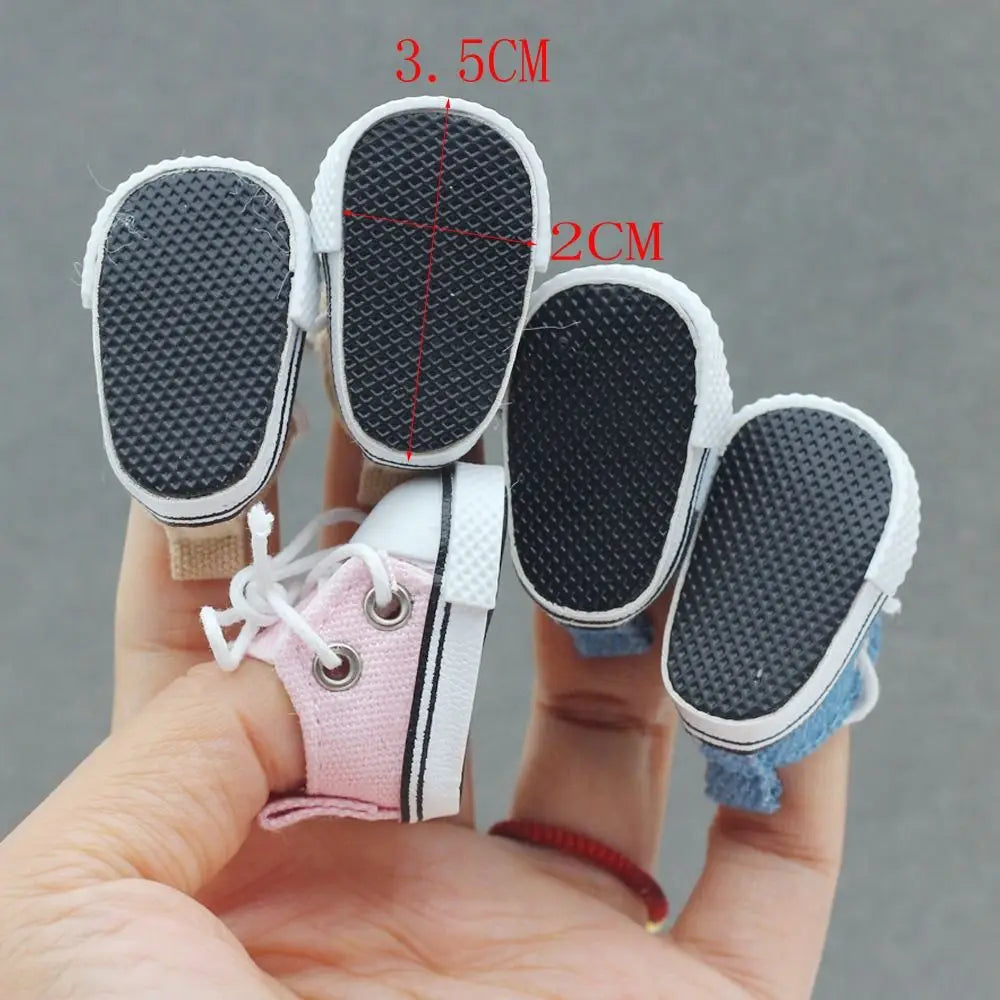 Handmade Canvas Shoes for 17cm BJD Dolls – DIY Accessories Doll Accessories HIP