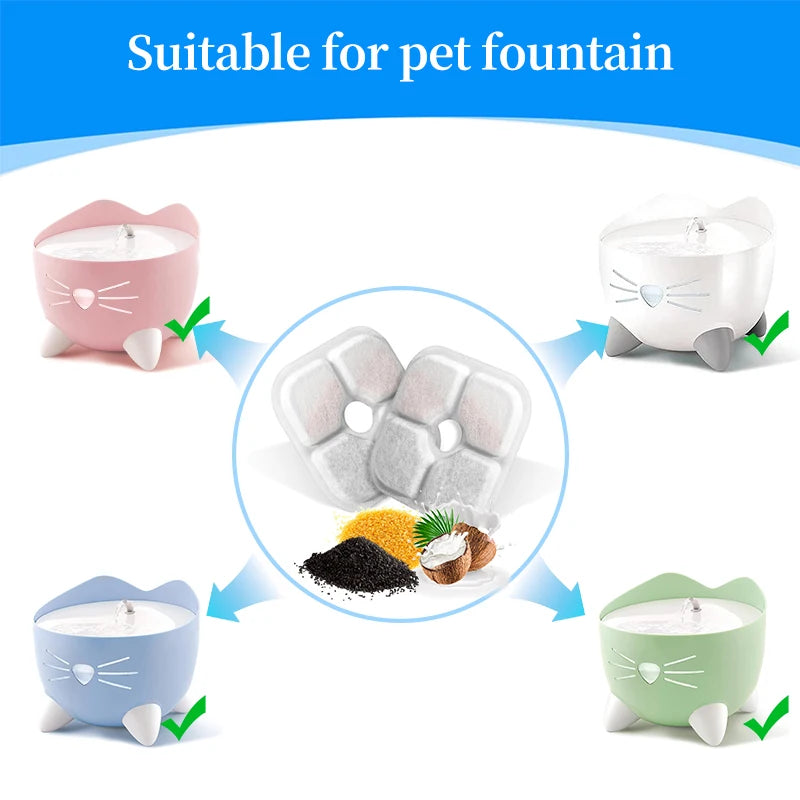 6/12/18/24PCS Activated Carbon Replacement Filters For Pet Automatic Drinking Fountain Battery Operated Cat Water Fountain HIP