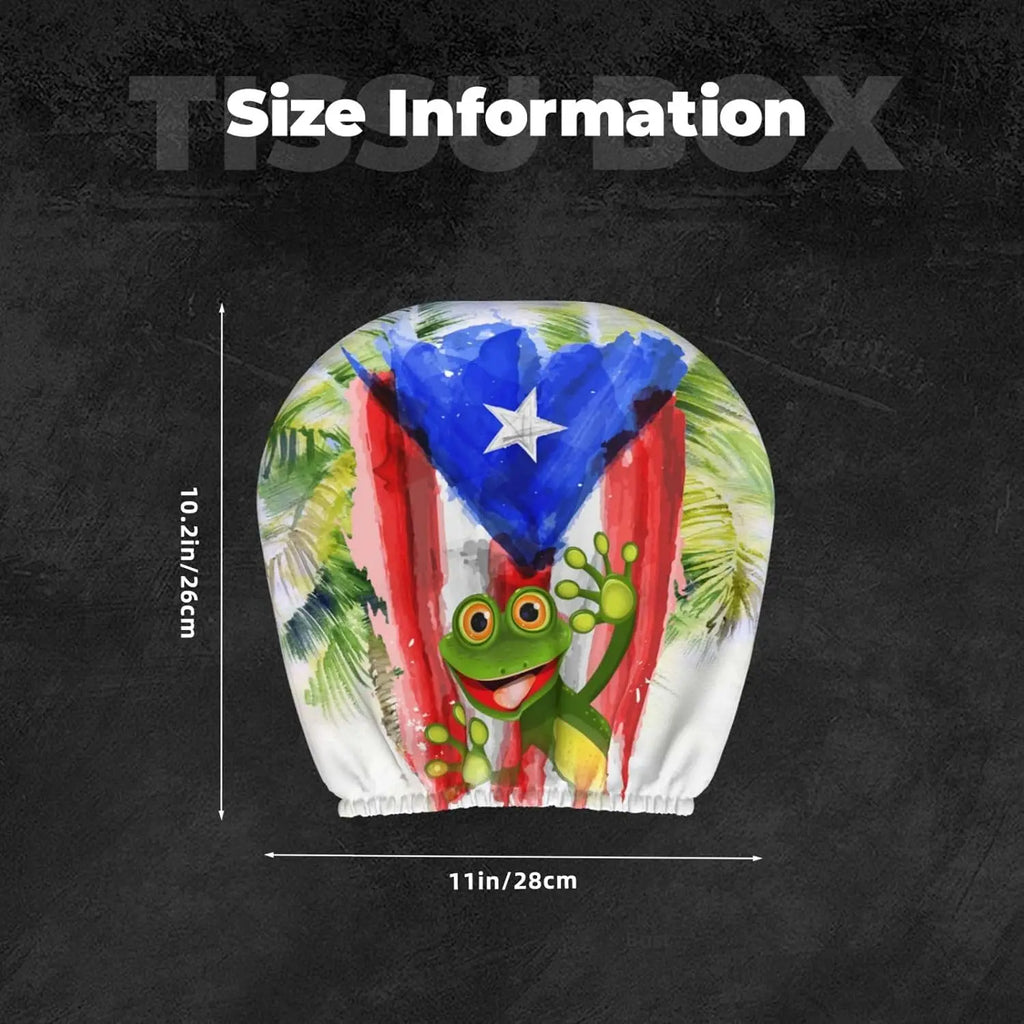 Puerto Rico Frog Car Headrest Covers – 2-Pack Universal Fit Car Headrest Cover HIP