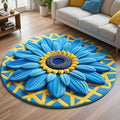 2D Stereoscopic Round Carpet – Modern Decorative Floor Mat Decorative Area Rug HIP 4 120X120CM