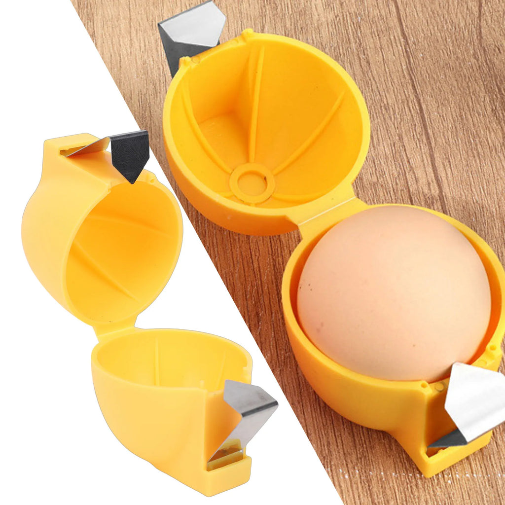 Egg Shell Cracker Ergonomic Quickly Open Boiled Or Eggs Shell Opener for Kitchen Baking Yellow Kitchen Egg Opener HIP