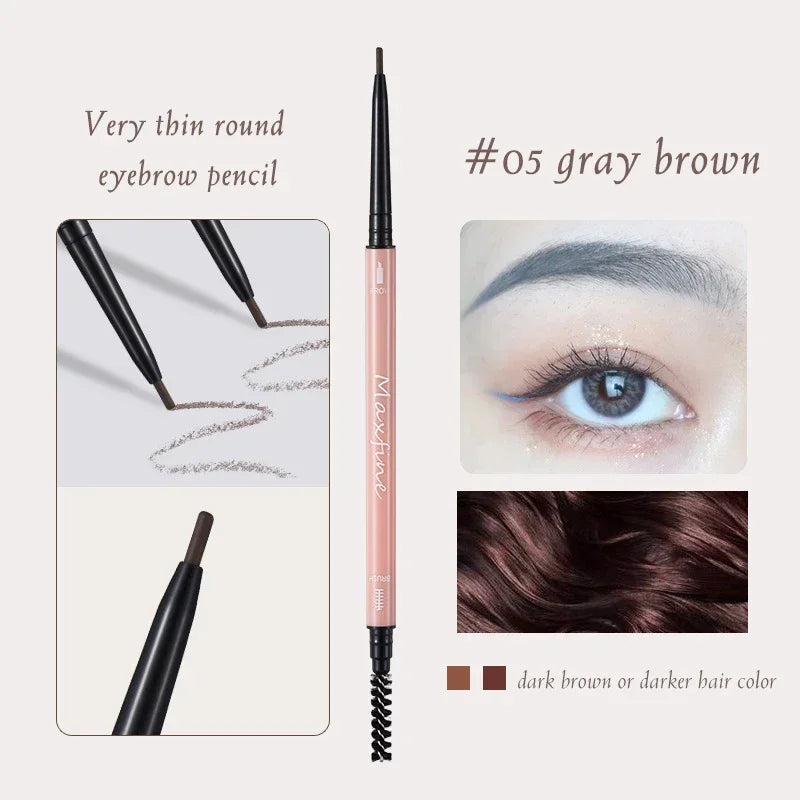 Maxfine Ultra Fine Triangle Eyebrow Pencil Precise Brow Definer Long Lasting Waterproof Morandi Cool Brown Eyebow Makeup 6 Color HIP 05 Gray Brown