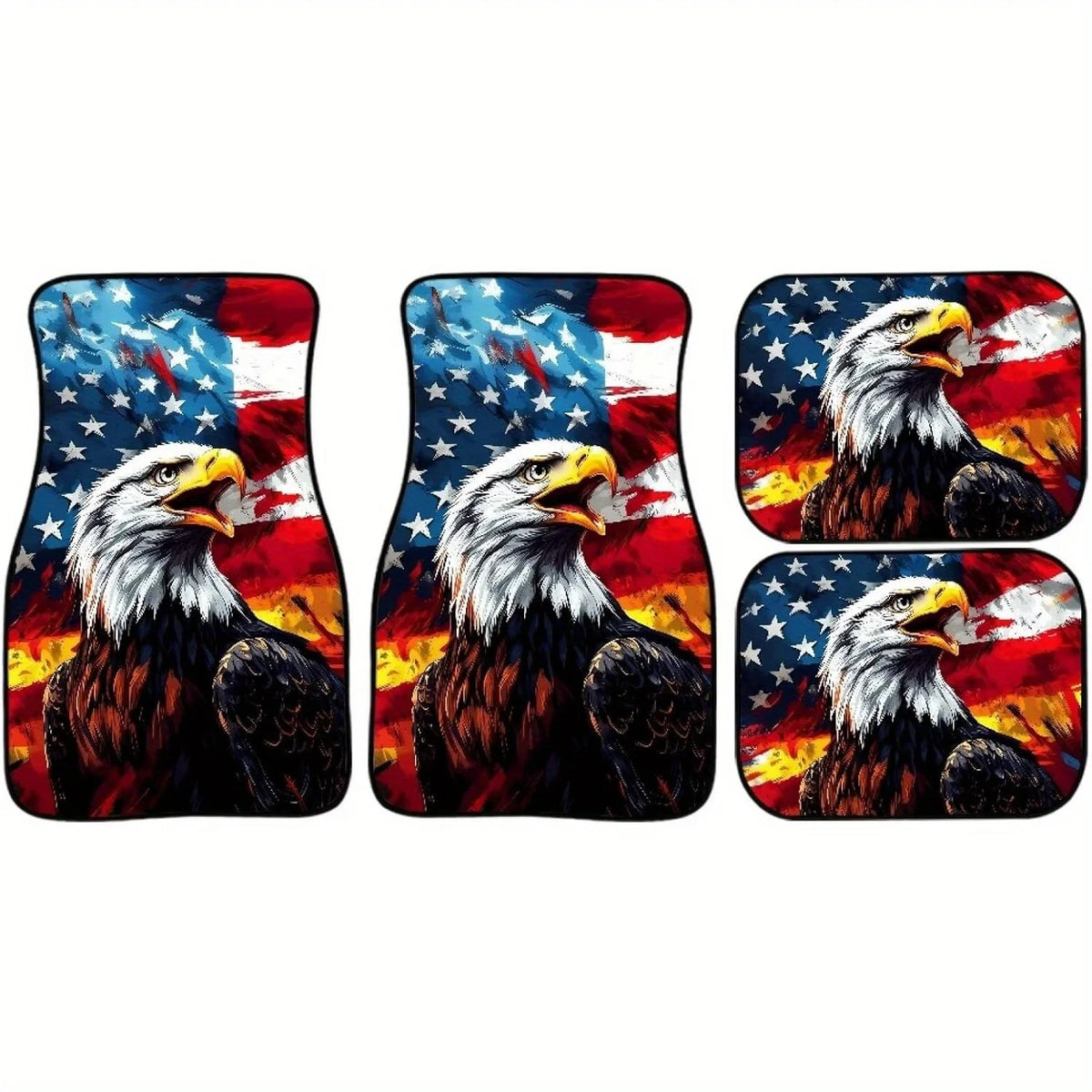 USA Flag Eagle All-Weather Car Floor Mats – SUV & Van Set Car Floor Mat Set HIP