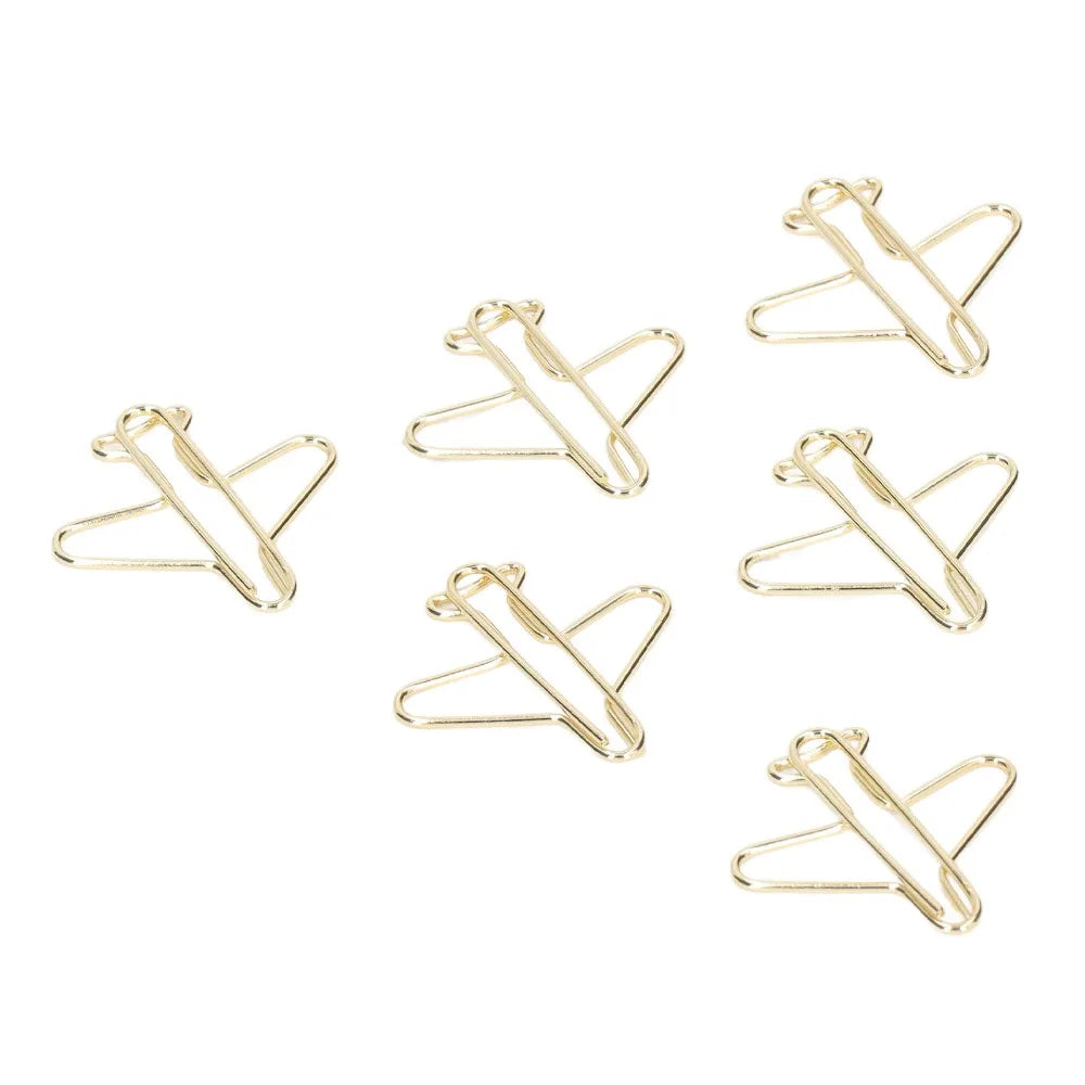 100-Pack Gold Airplane Paper Clips – Jumbo 30x28mm | HIP Novelty Paper Clips HIP