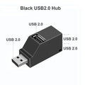 OULLX USB 3.0 Hub – 3-Port Mini Splitter for PC & Laptop USB Hub Adapter HIP Black USB 2.0