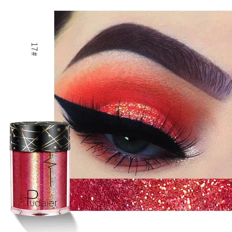 New Glitter Eye Shadow Professional Makeup Monochrome Shining Eyeshadow Sequins Universal Party Cosmetic HIP 17